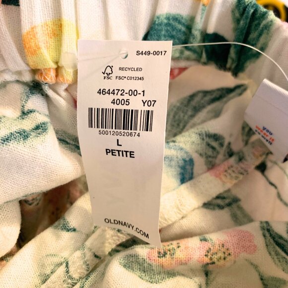 NWT OLD NAVY FRUIT PRINT FAUX-WRAP LINEN SKORT - SIZE L PETITE - Picture 9 of 10